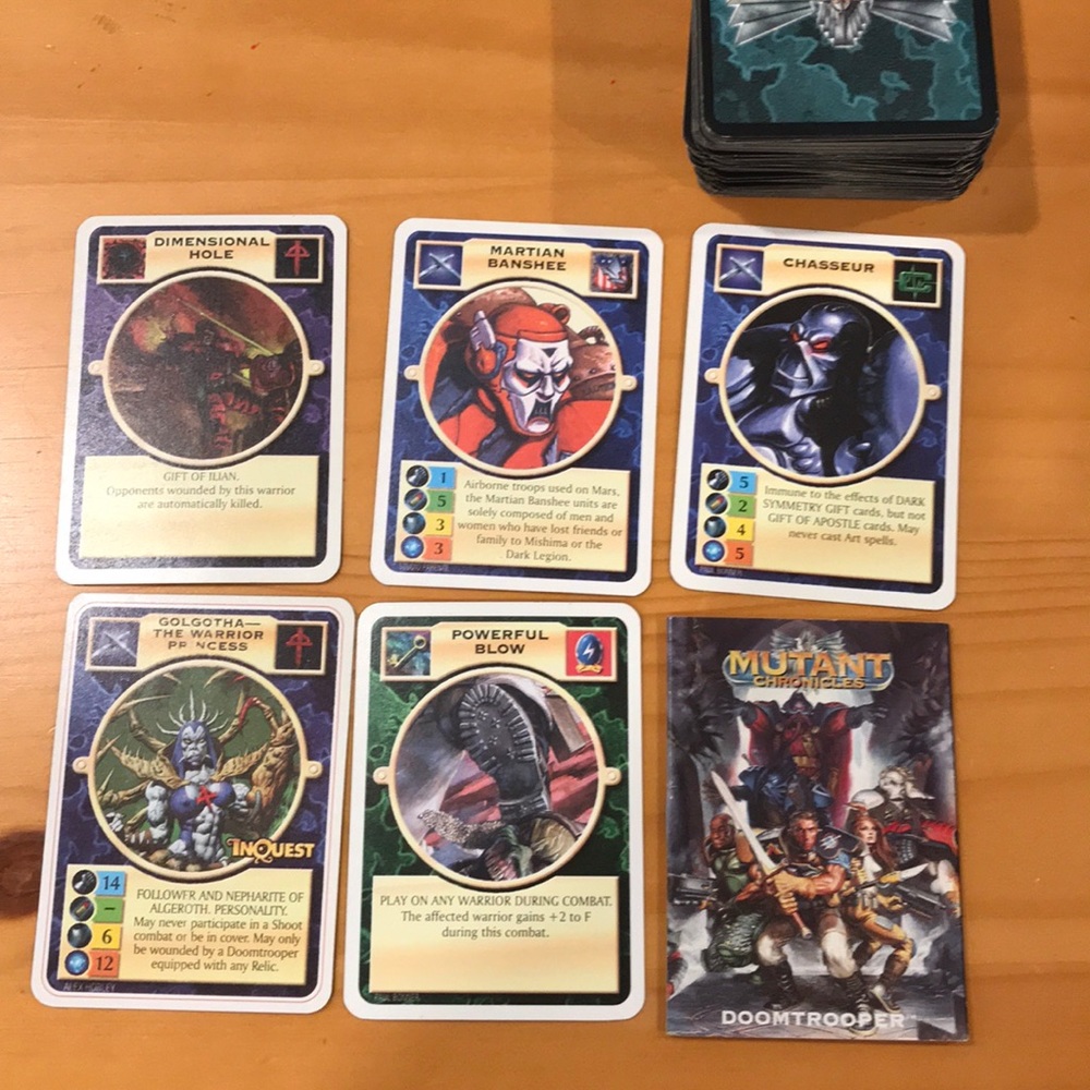 1994 Doomtrooper cards w/original inst. booklet